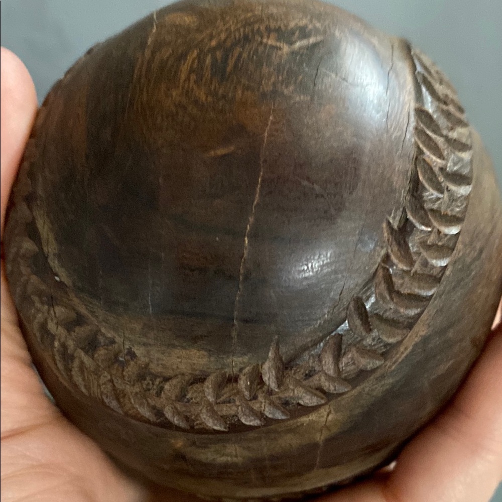 Ironwood Carved Baseball Shelf Sitter Decor - Picture 7 of 8